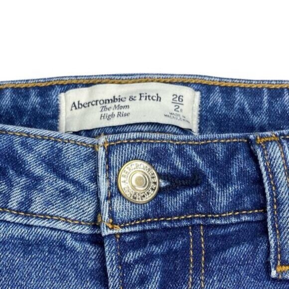 Abercrombie & Fitch Curve Love The Mom High Rise Jean Distressed 26 / 2R - Picture 3 of 5